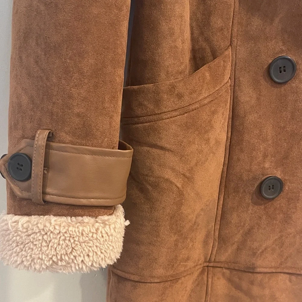 Avec Les Filles Faux Shearling Trench Coat size XS - Picture 6 of 13